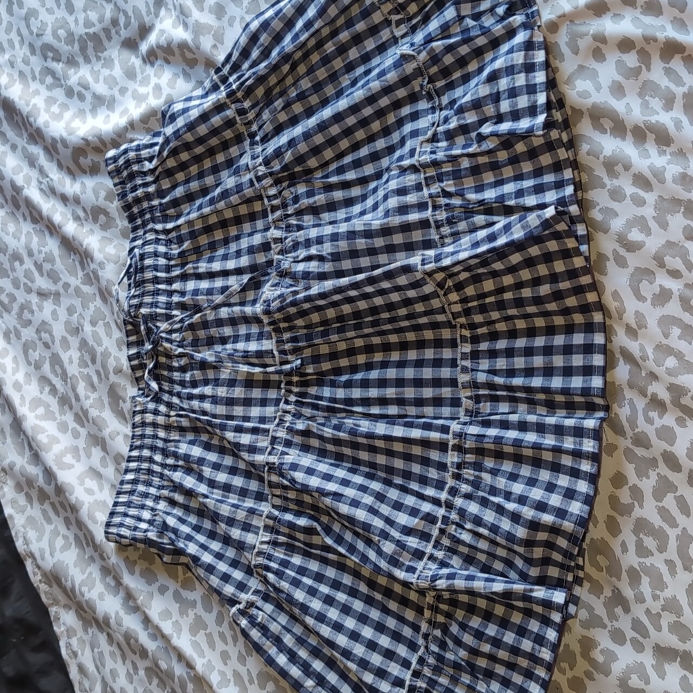 Cottagecore Blue Gingham Mini-Skirt